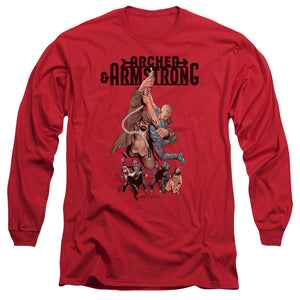 Archer & Armstrong Hang In There Mens Long Sleeve Shirt Red