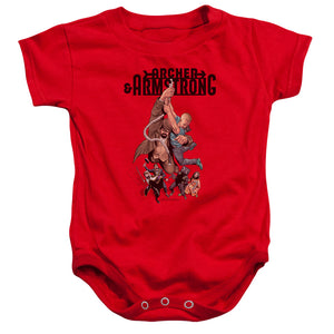 Archer & Armstrong Hang In There Infant Baby Snapsuit Red