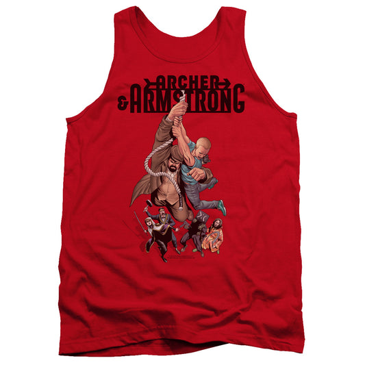 Archer & Armstrong Hang In There Mens Tank Top Shirt Red