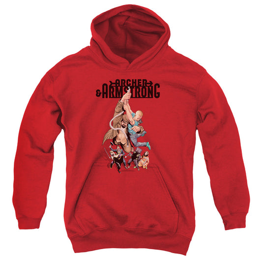 Archer & Armstrong Hang In There Kids Youth Hoodie Red