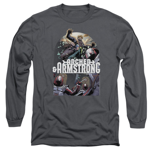 Archer & Armstrong Dropping In Mens Long Sleeve Shirt Charcoal