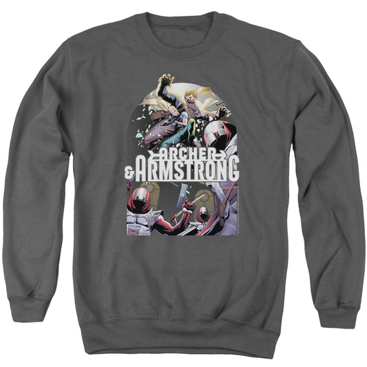 Archer & Armstrong Dropping In Mens Crewneck Sweatshirt Charcoal