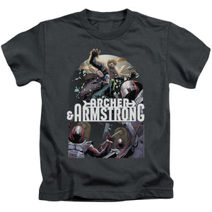 Archer & Armstrong Dropping In Juvenile Kids Youth T Shirt Charcoal