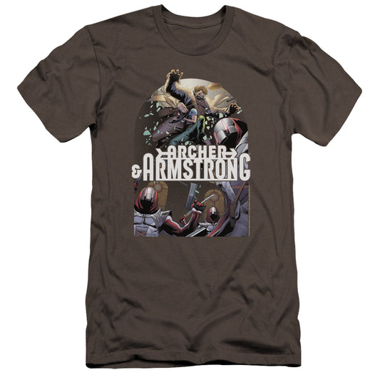 Archer & Armstrong Dropping In Premium Bella Canvas Slim Fit Mens T Shirt Charcoal