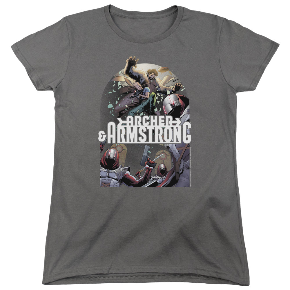 Archer & Armstrong Dropping In Womens T Shirt Charcoal