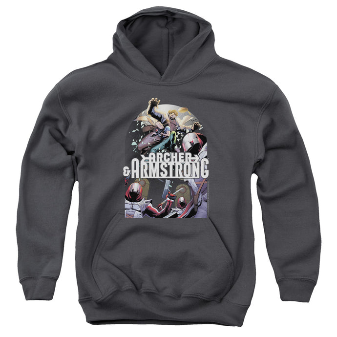 Archer & Armstrong Dropping In Kids Youth Hoodie Charcoal