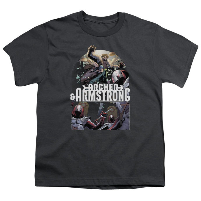 Archer & Armstrong Dropping In Kids Youth T Shirt Charcoal