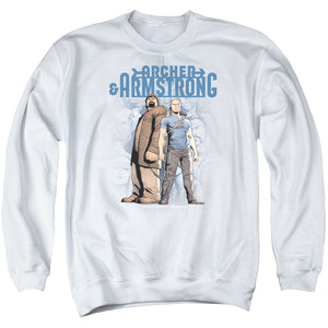 Archer & Armstrong Two Against All Mens Crewneck Sweatshirt White