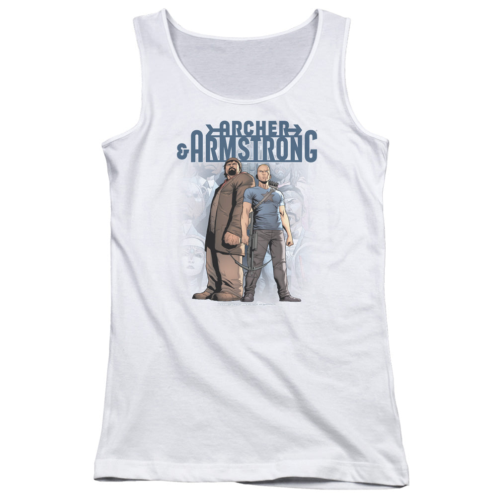 Archer & Armstrong Two Against All Womens Tank Top Shirt White