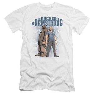 Archer & Armstrong Two Against All Premium Bella Canvas Slim Fit Mens T Shirt White