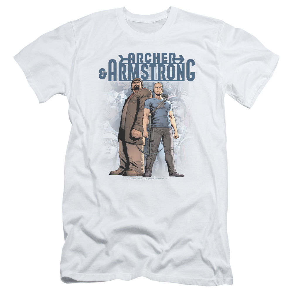 Archer & Armstrong Two Against All Slim Fit Mens T Shirt White