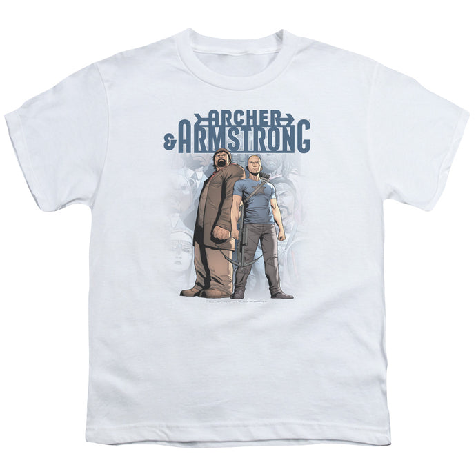 Archer & Armstrong Two Against All Kids Youth T Shirt White