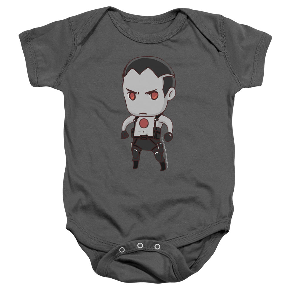 Bloodshot Chibi Infant Baby Snapsuit Charcoal