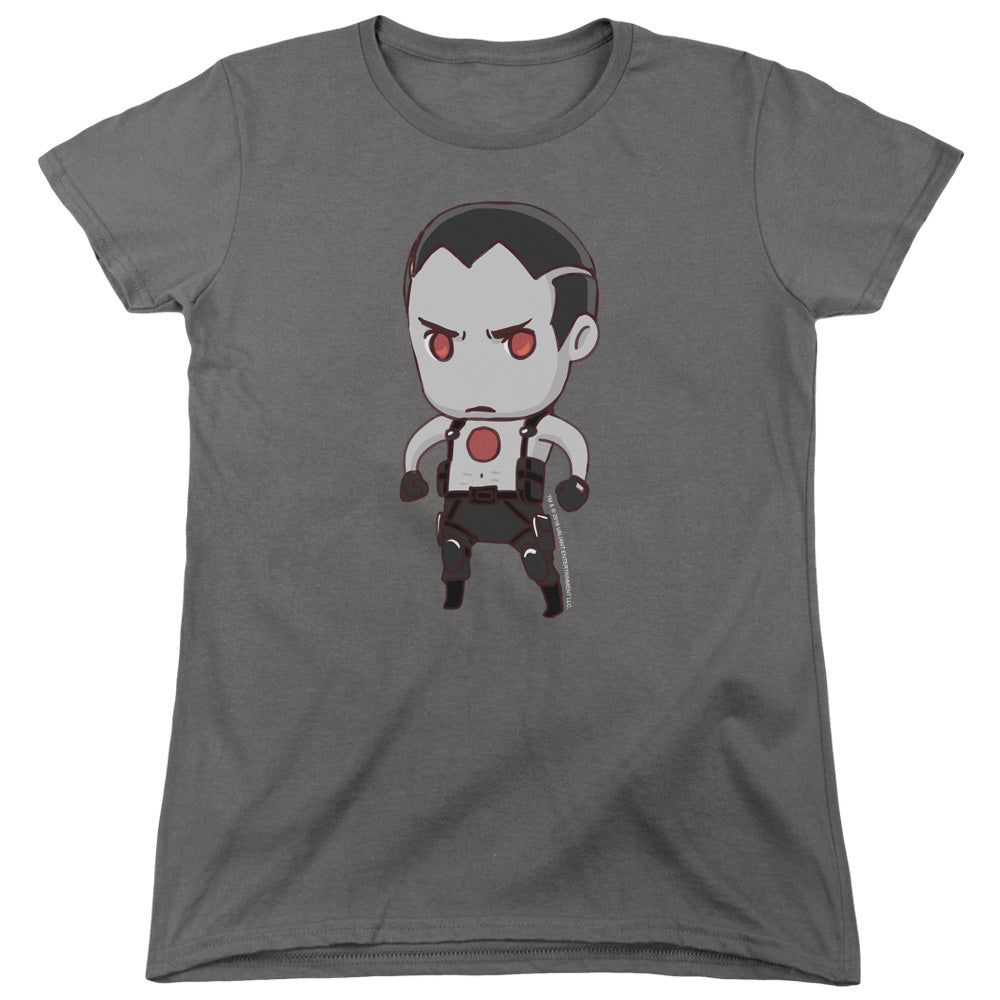 Bloodshot Chibi Womens T Shirt Charcoal