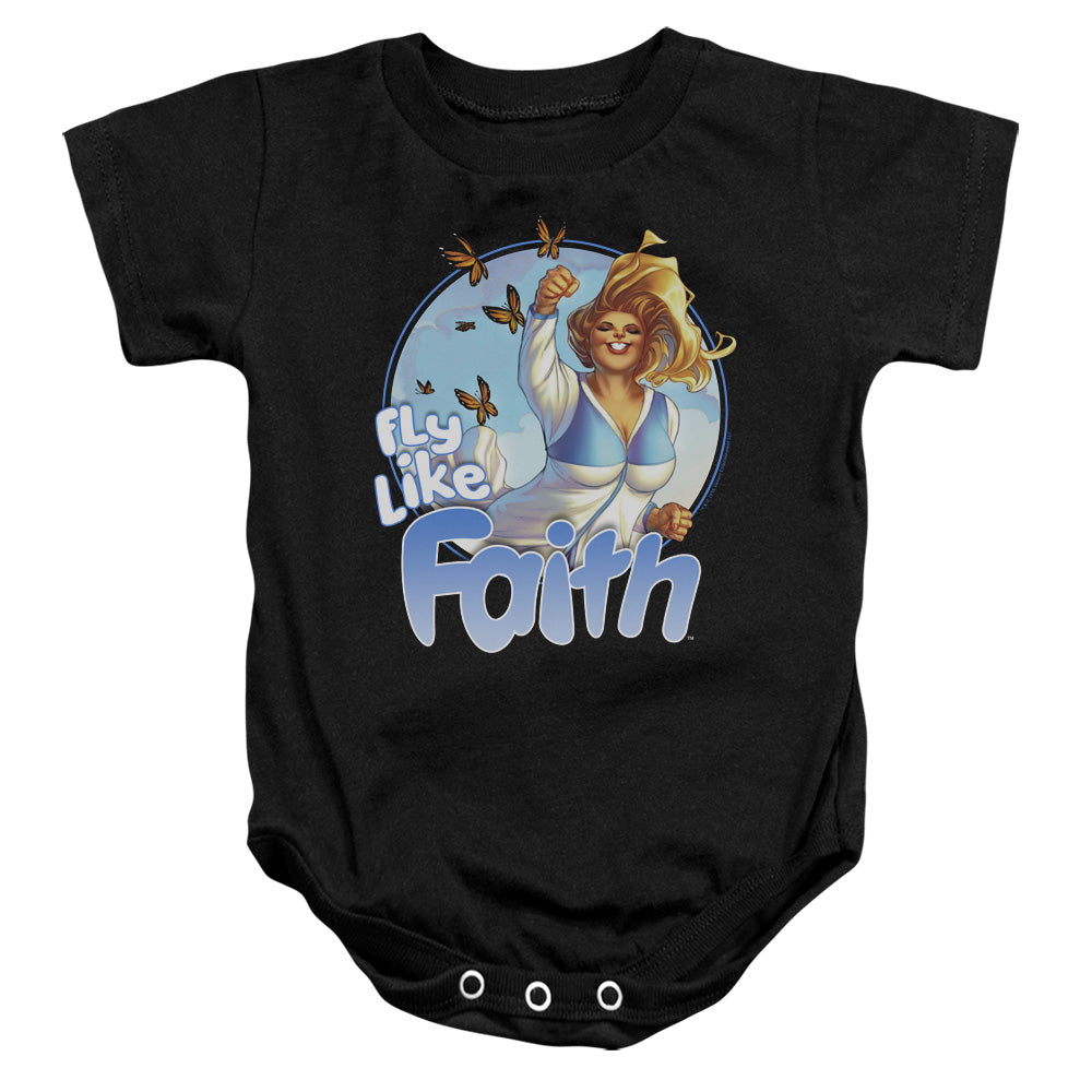 Valiant Fly Like Faith Infant Baby Snapsuit Black