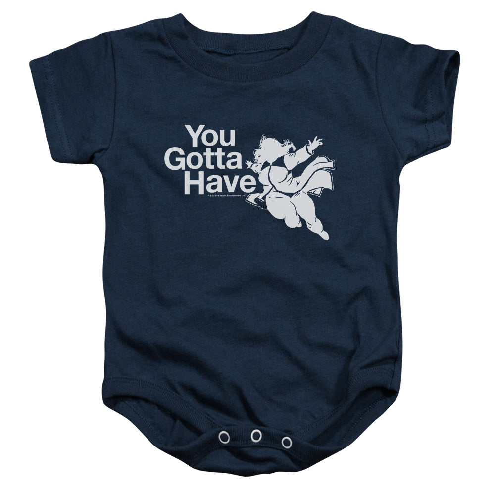 Valiant You Gotta Have Faith Infant Baby Snapsuit Navy Blue