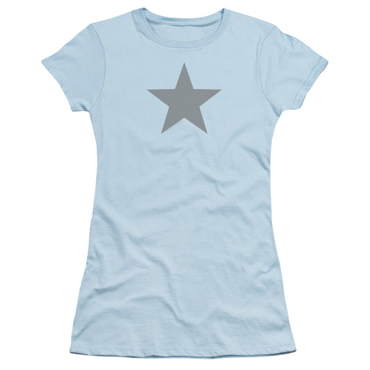 Valiant Archers Star Junior Sheer Cap Sleeve Womens T Shirt Light Blue