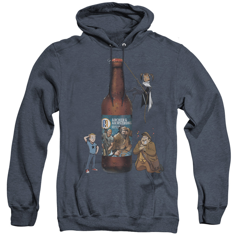 Archer & Armstrong Ale Heather Mens Hoodie Navy Blue