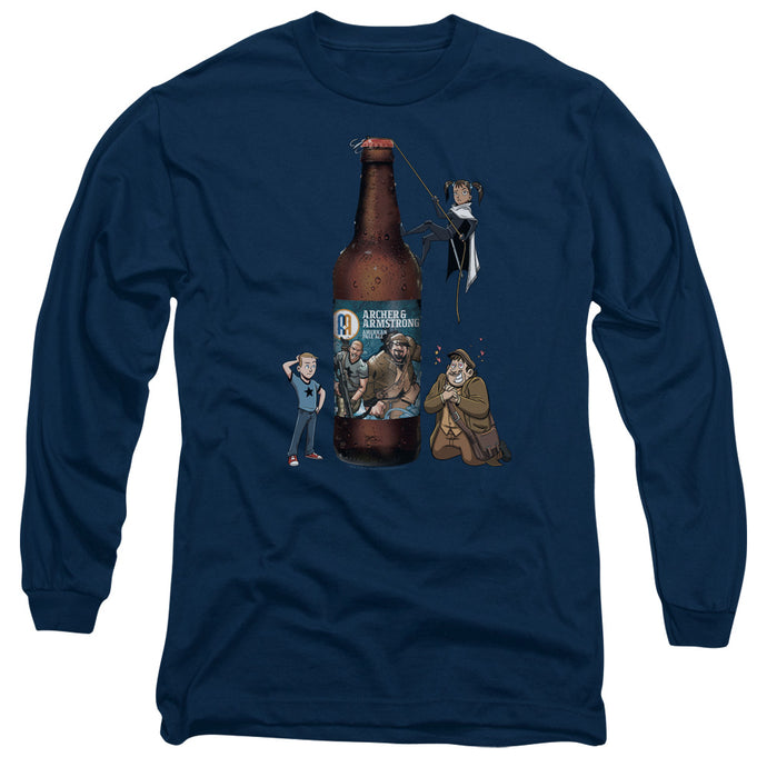 Archer & Armstrong Ale Mens Long Sleeve Shirt Navy Blue