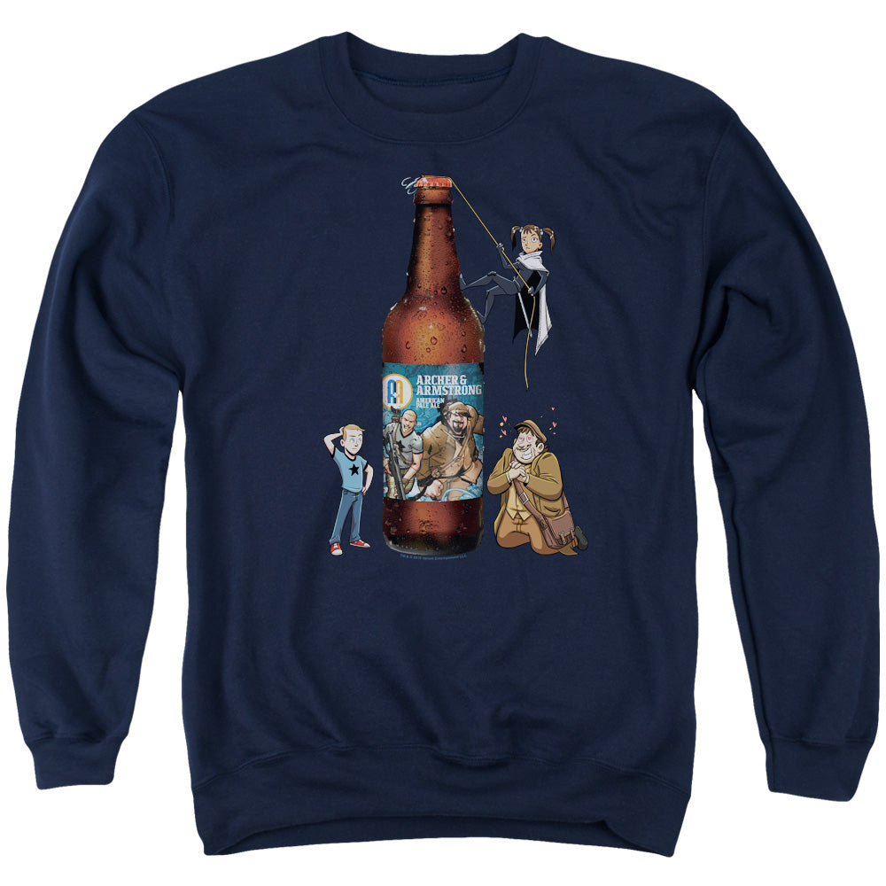 Archer & Armstrong Ale Mens Crewneck Sweatshirt Navy Blue