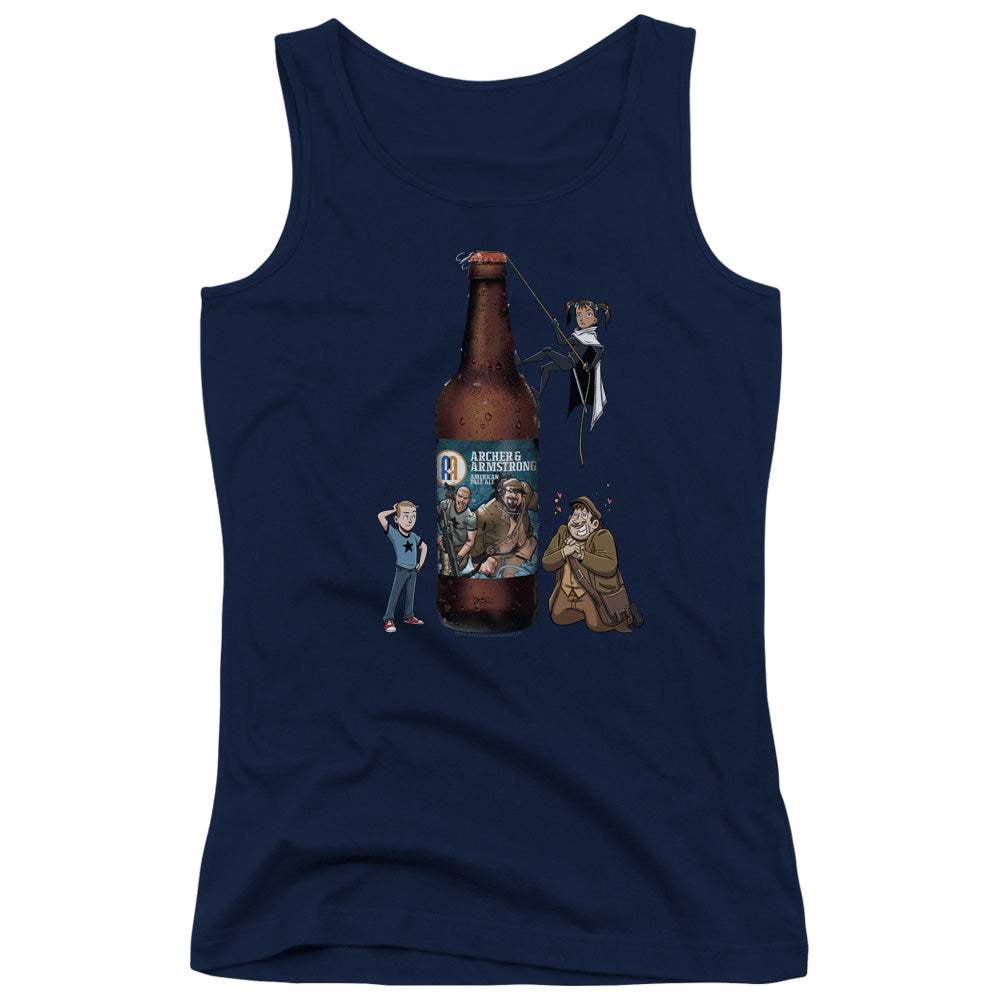 Archer & Armstrong Ale Womens Tank Top Shirt Navy Blue