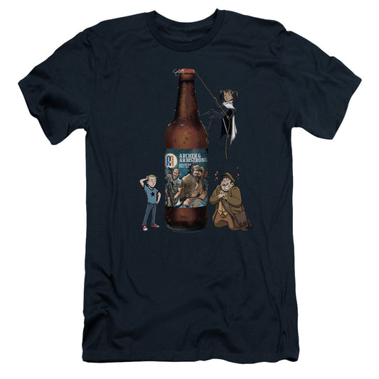 Archer & Armstrong Ale Slim Fit Mens T Shirt Navy Blue