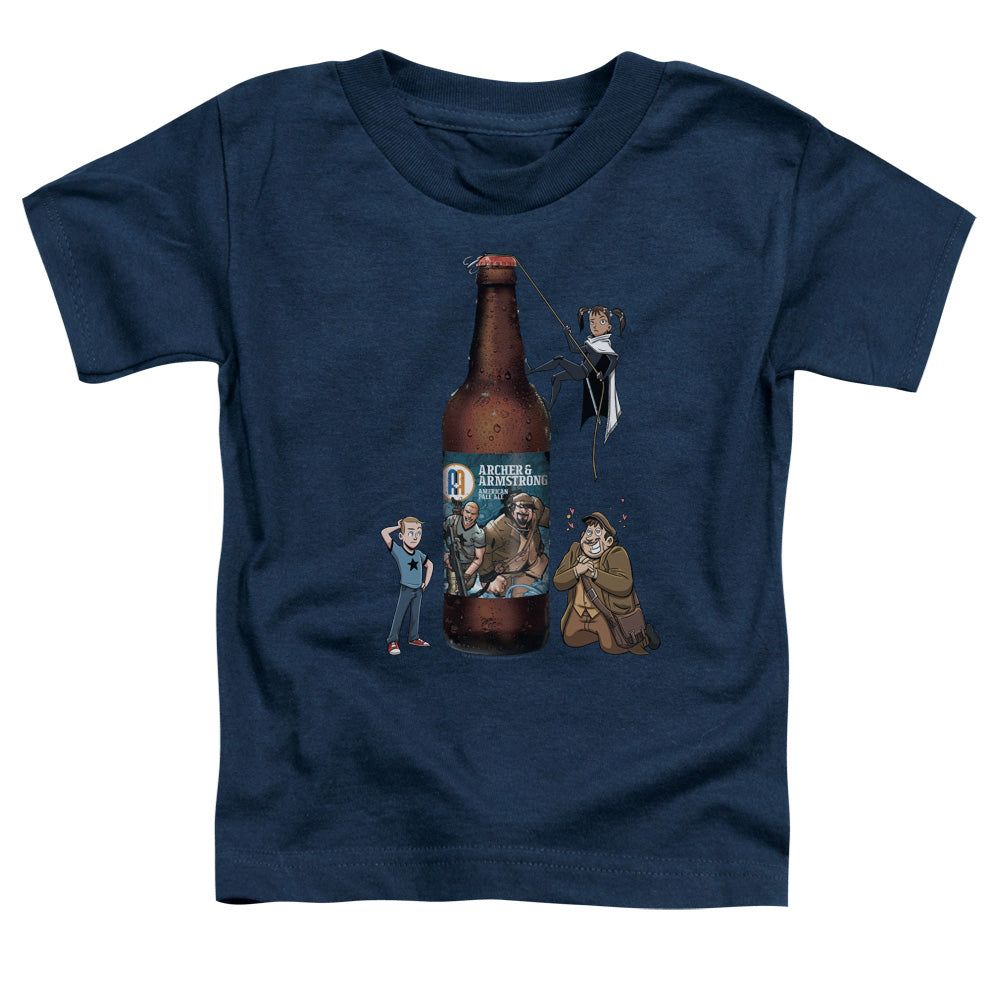 Archer & Armstrong Ale Toddler Kids Youth T Shirt Navy Blue