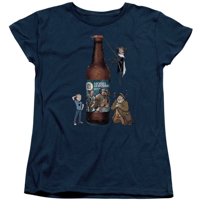 Archer & Armstrong Ale Womens T Shirt Navy Blue