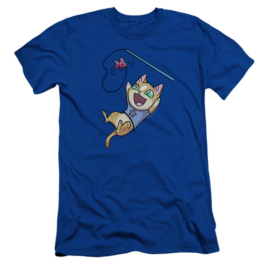 Valiant Comics Archer Cat Cosplay Premium Bella Canvas Slim Fit Mens T Shirt Royal Blue