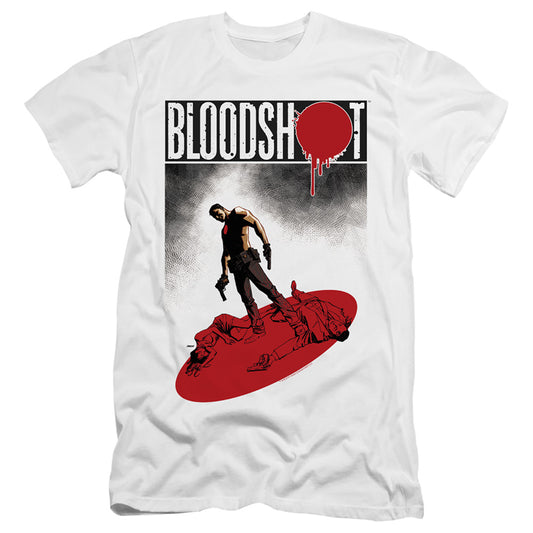 Bloodshot Gun Down Slim Fit Mens T Shirt White