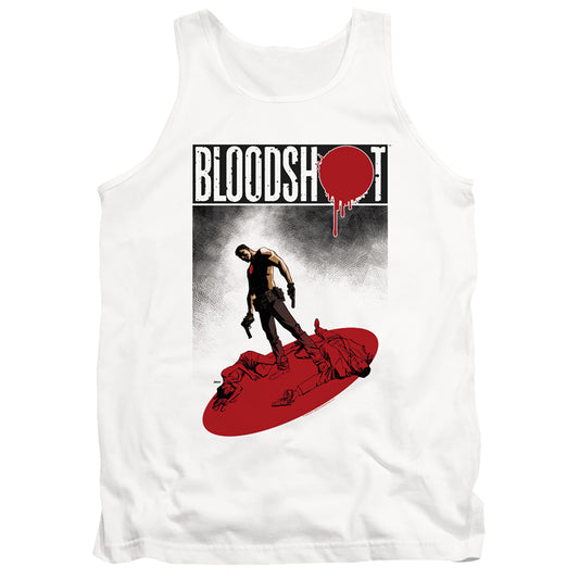 Bloodshot Gun Down Mens Tank Top Shirt White