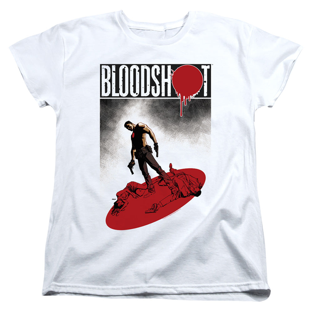 Bloodshot Gun Down Womens T Shirt White