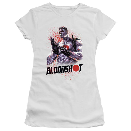 Bloodshot Reload Junior Sheer Cap Sleeve Womens T Shirt White