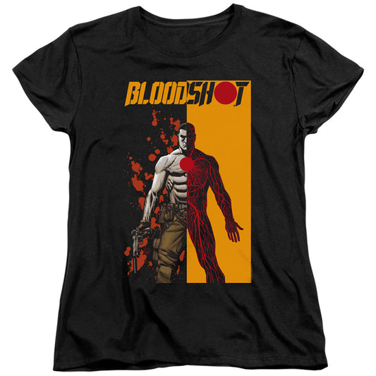 Bloodshot Split Womens T Shirt Black