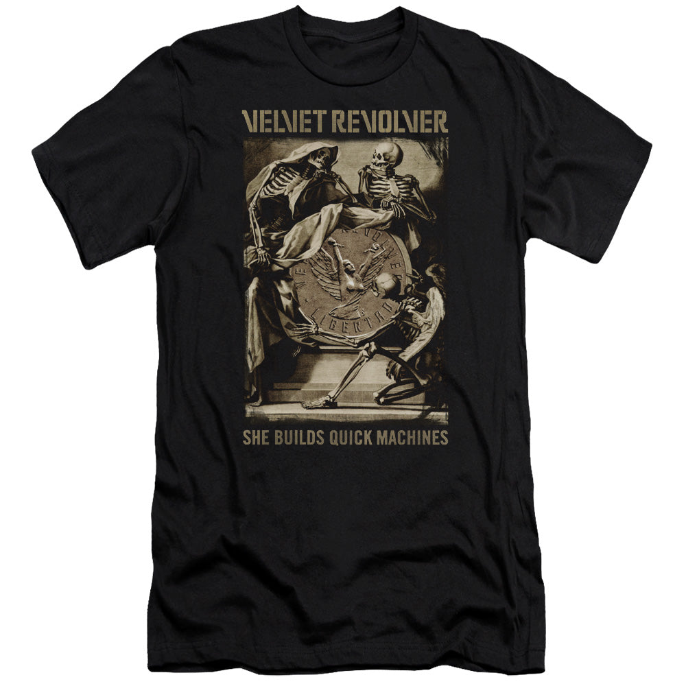 Velvet Revolver Quick Machines Premium Bella Canvas Slim Fit Mens T Shirt Black