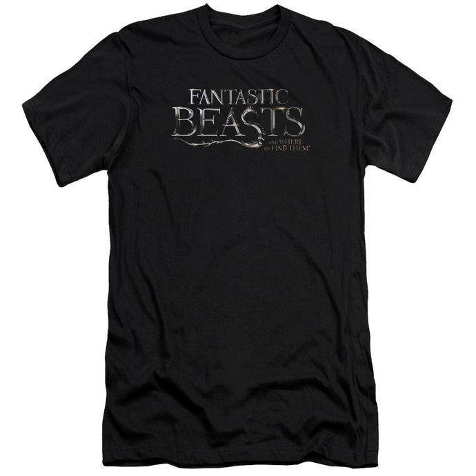 Fantastic Beasts Logo Slim Fit Mens T Shirt Black