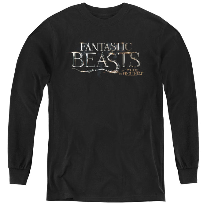 Fantastic Beasts Logo Long Sleeve Kids Youth T Shirt Black