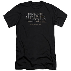 Fantastic Beasts Logo 2 Premium Bella Canvas Slim Fit Mens T Shirt Black