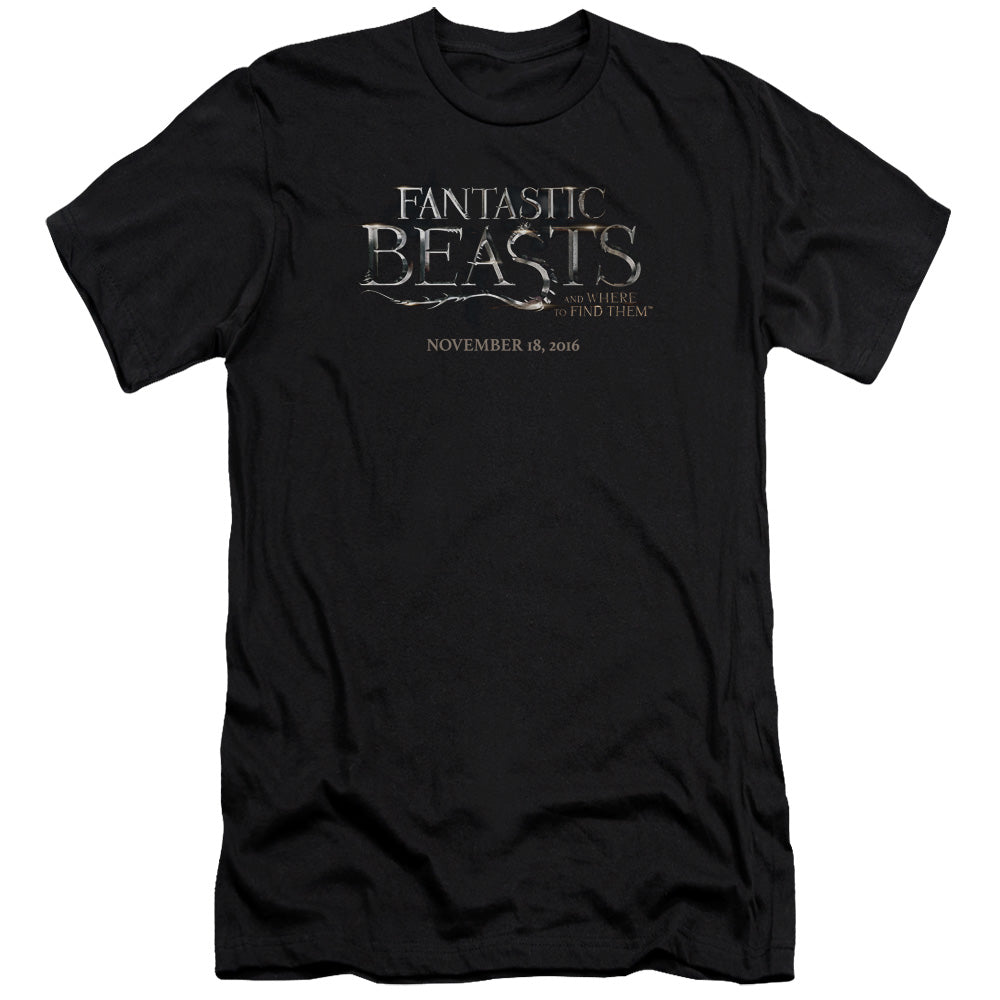 Fantastic Beasts Logo 2 Slim Fit Mens T Shirt Black