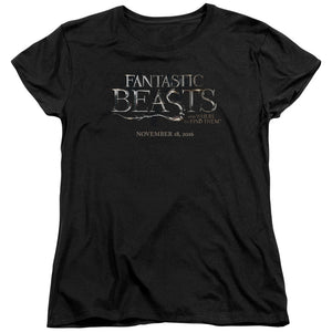 Fantastic Beasts Logo 2 Womens T Shirt Black