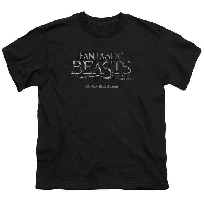 Fantastic Beasts Logo 2 Kids Youth T Shirt Black
