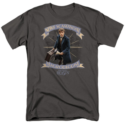 Fantastic Beasts Newt Scamander Mens T Shirt Charcoal