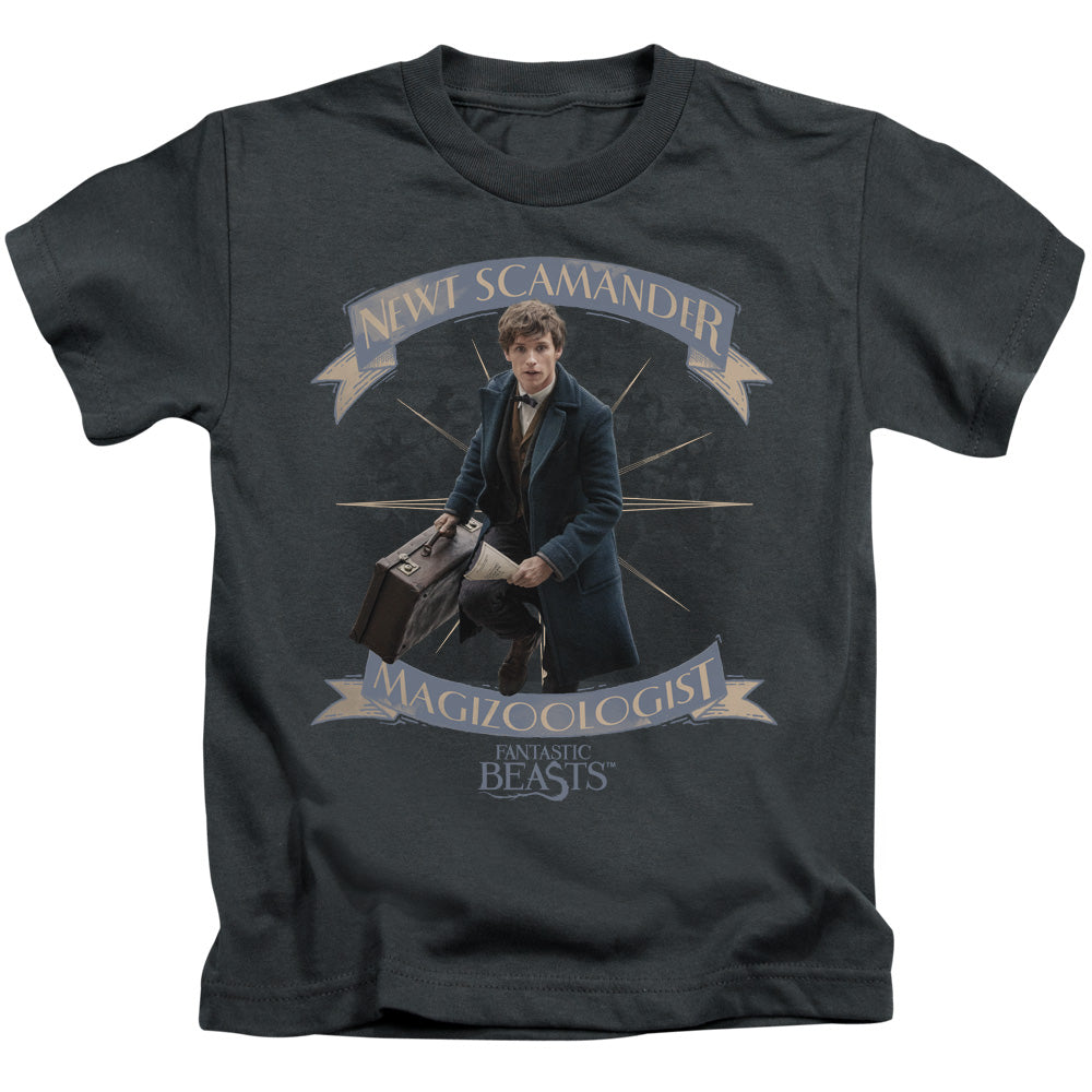 Fantastic Beasts Newt Scamander Juvenile Kids Youth T Shirt Charcoal