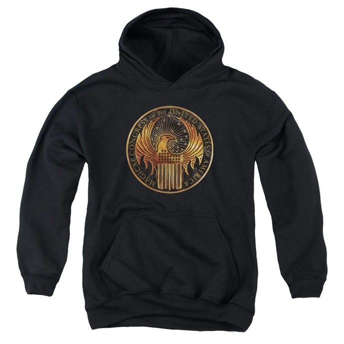 Fantastic Beasts Magical Congress Crest Kids Youth Hoodie Black
