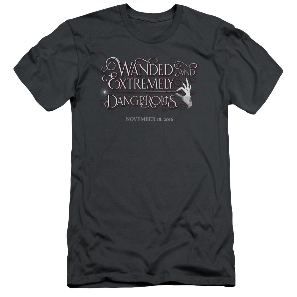 Fantastic Beasts Wanded Premium Bella Canvas Slim Fit Mens T Shirt Charcoal