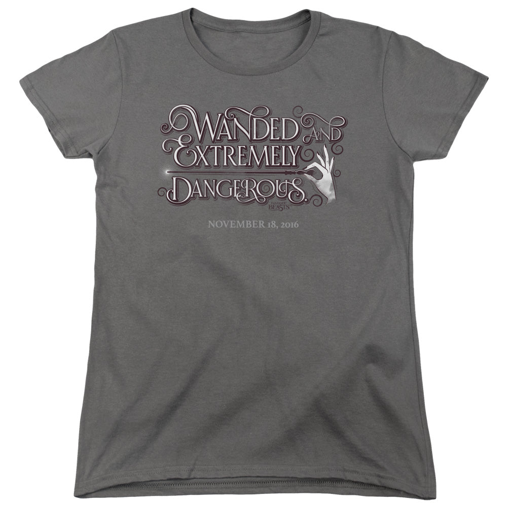 Fantastic Beasts Wanded Womens T Shirt Charcoal