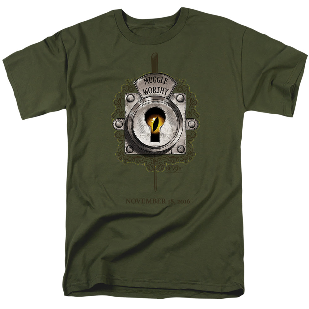 Fantastic Beasts Muggle Worthy Mens T Shirt Military Green