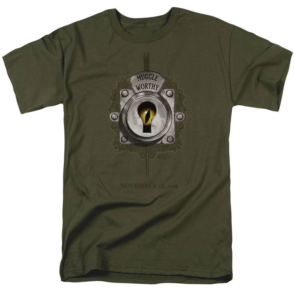 Fantastic Beasts Muggle Worthy Mens T Shirt Military Green