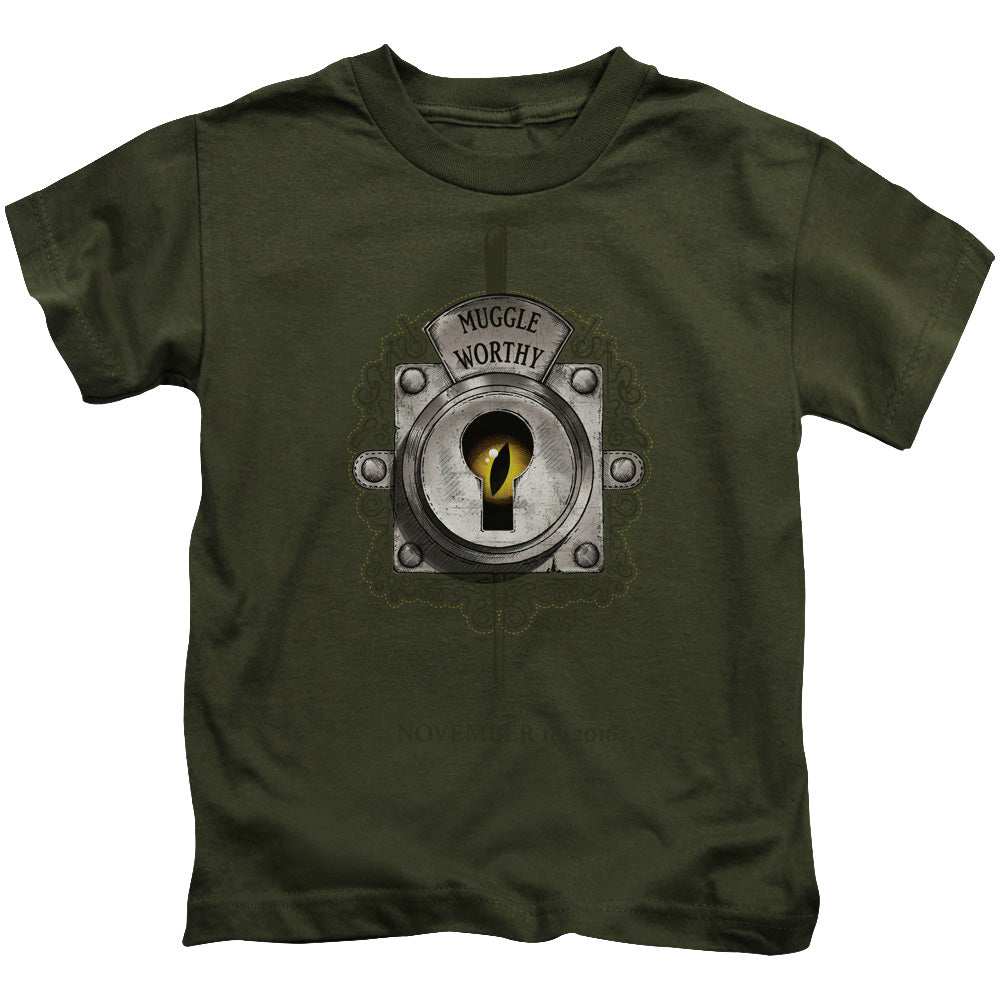 Fantastic Beasts Muggle Worthy Juvenile Kids Youth T Shirt Military Green