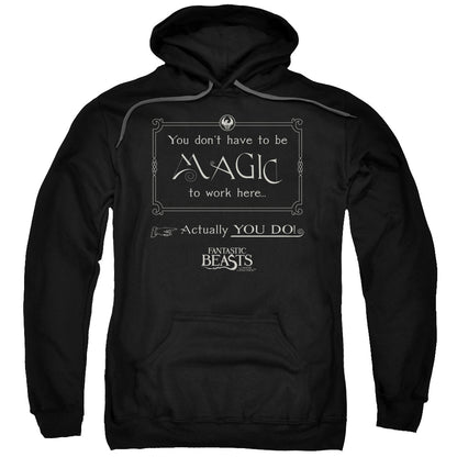 Fantastic Beasts Magic To Work Here Mens Hoodie Black